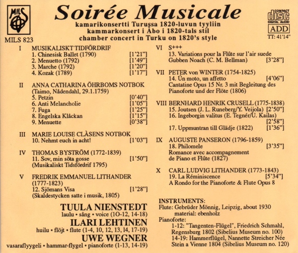 Soirée Musicale - Kamarikonsertti Turussa 1820-luvun tyyliin